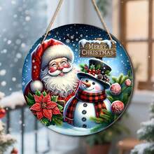 Exquisite Vintage Wooden Christmas Hanging Signs With Santa, Cow, Snowman, Suitable For Entryway, Hallway, Wall Decor, Home Christmas Decoration, Great Gift Idea, 2D Flat - Hanging Ornament - View 8
