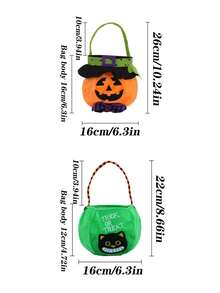 Halloween Trick Or Treat Candy Bags, 5 Styles Soft Plush Pumpkin Candy Buckets, Reusable Children's Halloween Gift Bags, Suitable For Party Favors And Cosplay - Multicolor - View 6