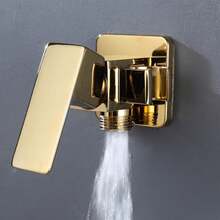 Gold Handheld Bidet Sprayer For Toilet, High-Pressure Bathroom Cleaning Spray Set With Integrated Shut-Off Valve, Wall Mount Holder & Flexible Hose, Single Cold Water Toilet Attachment - A - View 5