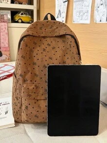 可愛蝴蝶結後背包，適合青少年女孩，柔軟抗皺尼龍學生書包，多款馬卡龍色可選，休閒日常旅行日用背包 - 彩色 - 查看 3