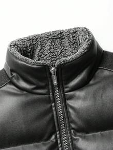 Men's Winter Long Sleeve Padded Coat, Suitable For Daily Commute, Vacation, Gift Giving - Black - View 6