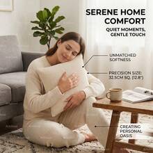 Soft Corduroy Throw Pillow, Decorative Ribbed Cushion, Minimalist Lumbar Pillow, Suitable For Sofa, Bed, Living Room Use And Room Decor - White - View 3