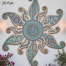 2D Flat Acrylic Sun Mandala Wall Decor, Vintage Bohemian Country Style Design, Suitable For Hanging In Courtyards, Gardens, Porches And Living Rooms, Unique Shape Creates A Rich Atmosphere - Decorative Ornament - View 6