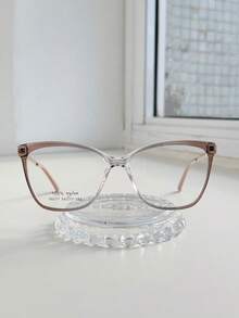 3-PIECE Women's Square Eyeglass Frame Kit NEW MODEL /1 Frame + 1 CASE + 1 CLOTH (Case, Cloth, And Chain Colors Are RANDOM) - Maroon - View 1
