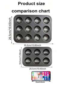 1pc Japanese Madeleine Mold Seashell Cake Pan, 6/12 Cavity Non-Stick Baking Tray, Pound Cake Mold, High-Quality Non-Stick Coating, Suitable For Home Oven, Essential DIY Cake Baking Pan - View 4