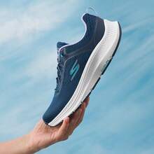 Skechers Women's GO RUN Series Breathable Flyknit Lightweight Non-Slip Cushioned Running Shoes - Navy Blue - View 6