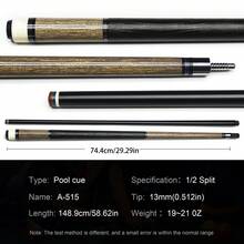 Billiard Pool Cue Stick, Glass Fiber Shaft With Leather Non‑Slip Grip, 13mm Tip & Stainless Steel Joint For Billiard Sports - Brown - View 1