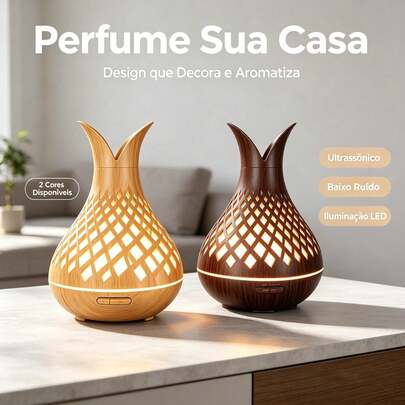 Difusor ultrassônico aromatizador 500ml grande capacidade, vaporizador de óleo essencial umidificador ambiente, ideal para deixar o quarto perfumado e com ar hidratado