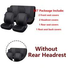 REMAX 4pcs/6pcs Plaid Faux Leather Car Seat Covers, Universal Airbag Compatible Car Accessories - 9112 - View 9