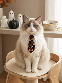 1pc Halloween Pet Bow Tie, Adjustable Cat Dog Pet Clothing Accessory, Funny Party Prop, Suitable For Trick Or Treat And Photo, Essential Accessory For Cats And Dogs - Multicolor - View 2