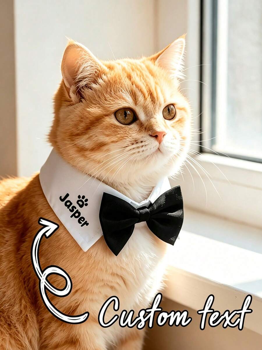 Customized Pet Collar - Personalized Name & Photo, Anti-Choke Safety Buckle With Bell, Photo Frame Icon & Date Customization, Soft Dog & Cat Collar - Ideal For Weddings