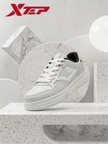 XTEP--Skate Shoes Men's Summer New Couple Shoes Black & White Versatile Casual Shoes Skateboard Sports Shoes Men's Canvas White/Moonstone Grey - Sail White/Moon Lime - View 1