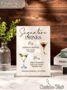 Custom Pet Portrait Signature Drink Menu, Acrylic Wedding Bar Menu Sign, Personalized Dog Cat Cartoon Portrait Bar Sign, Pet Theme Wedding Cocktail Menu, Custom Drink Brand Sign, Unique Drink Menu Decor, Fun Bar Party Decoration - Multicolor - View 10