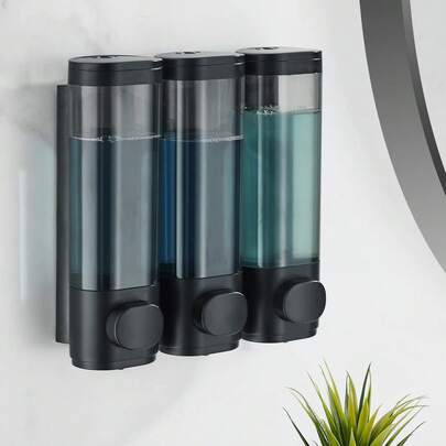 Dispenser Sabun Mandi, Dispenser Sabun Cair, Dispenser Sabun Tangan, Pemasangan di Dinding Tanpa Pengeboran, Cocok untuk Kamar Mandi, Shower, Dapur, Isi 2, Isi 3, 300ml/Botol, Dekorasi Kamar Mandi, Dekorasi Musim Gugur, Dekorasi Kembali ke Sekolah