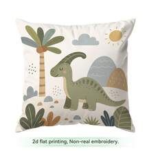 Childhood Dinosaur Tree Pattern Pillowcase, No Insert, Single-Sided Print Pillowcase, Suitable For Living Room Bedroom Home Decor, All-Season Pillowcase - Multicolor - View 12