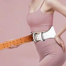 GINGPAI Fitness Weightlifting Belt For Squats And Deadlifts, Waist Support For Weight Training And Powerlifting, Unisex - White - View 6