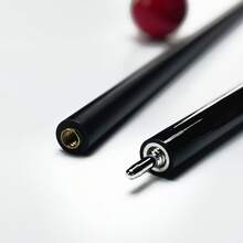 All‑Black Billiard Pool Cue Stick, Linen‑Wrapped Non‑Slip Grip, 2‑Piece Joint Design For Indoor Pool Game - Black - View 2