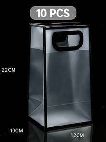White Pink Black Souvenir Transparent Frosted Gift Tote Bag 1pc/5pcs/10pcs - Size - View 10