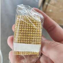 1 Yard Self-Adhesive Bling Crystal Rhinestone Diamond Ribbon, Christmas Decoration Rhinestone Sequin Sticker, DIY Car Computer Vanity Handmade, Wedding Party Decorative Sticker Packaging Roll, 2mm Rhinestone Craft (Red/Silver/Pink/Gold) - 1 Piece 12 Rows - View 10