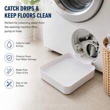 2‑Pack Washing Machine Drainage Tray Set, Thickened PP Plastic Water Collecting Pan, Leak‑Proof Spill‑Resistant Water‑Receiving Tray, Reusable Household Accessory For Drum Washing Machine Maintenance - Durable - View 8
