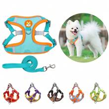 1Pc Fluorescent Green Reflective Step-In No Pull Dog Harness And Leash Set, Soft Padded Breathable Anti-Choke Escape Proof Pet Walking Vest, Night Visible Outdoor Walking Travel Gear For Small Medium Puppy Dogs - Green - View 8