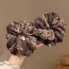 Vintage French Patchwork Leopard Print Scrunchie For Women 2026 New Style Bun Hair Tie Elegant Hair Accessory - Multicolor - View 7