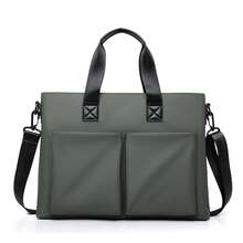 1pc Men's Business Briefcase Large Capacity Handbag 14inch Laptop Bag Multi-Pocket Commuter Crossbody Bag Office Travel Minimalist Handbag - Briefcase - View 13