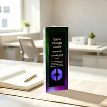 1pc Custom Presidents Club Award, Salesperson Of The Year Trophy, Custom Recognition Plaque With Logo, Personalized Acrylic Award - Multicolor - View 15