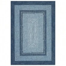 Techigher Modern Geometric Hallway Runner Rug, Washable Non Slip Kitchen Runner Mat, Soft Low Pile Runner Carpet For Entryway, Bedroom, Living Room - Gray-blue - View 7