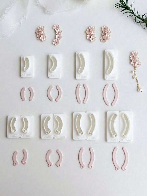 Curved Petal Polymer Clay Mold, 4 Sizes Crescent Moon Earring Blank Mold, Suitable For Floral Jewelry Craft