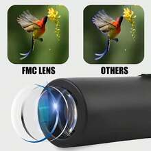 10X25 High Power Monocular Telescope, Fixed Focal Length Compact Optical Telescope, Non-Slip Rubber Ergonomic Grip, Portable Lightweight Telescope For Hiking Camping Bird Watching Hunting Fishing - Black - View 6