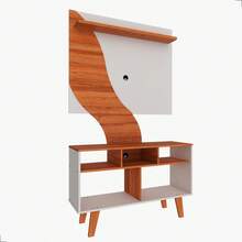 Rack com Painel para TV até 44 polegadas FullDecor - Mod.0710 - Off White/Nature - Visão 1