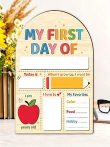 1pc First Day Of School Decoration - Name, Goal, Food Preference - Classroom Or Home Desk Decor - Suitable For Elementary School - No Battery Required - Shape - View 4