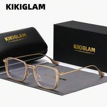 KIKIGLAM Unisex Bookish Superior Craftsmanship Literary Full Frame Exquisite Elegant Square Plano Glasses - Multicolor - View 8