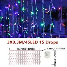 Battery Box Christmas Icicle Lights - LED String Lights With 8 Modes, Perfect For Outdoor Holiday Decor, Garden, Patio And Halloween, Christmas Decoration, Suitable For Christmas, Wedding, Bar, Cafe Salon And Store Display - Battery-powered Fairy Lights - View 18