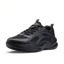 XTEP Men's New Versatile Retro Dad Lightweight Breathable Minimalist Casual Shoes - Black - View 4