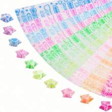 210-Piece Star Origami Set-Customize And Color The Paper Yourself. 10-Color Origami Stars-DIY Craft Project. Includes Instructions, Pre-Made Stars, And Origami In Various Themes; Origami Paper In 10 Colors, Colorful Stars, DIY Origami,Handmade Crafts - Multicolor - View 3