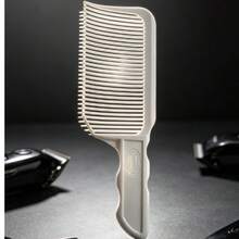 Salon Barber Hair Cutting Position Comb, Ergonomic Handle Flat Top Styling Comb For Men Hair Trimming - Light Grey - View 2