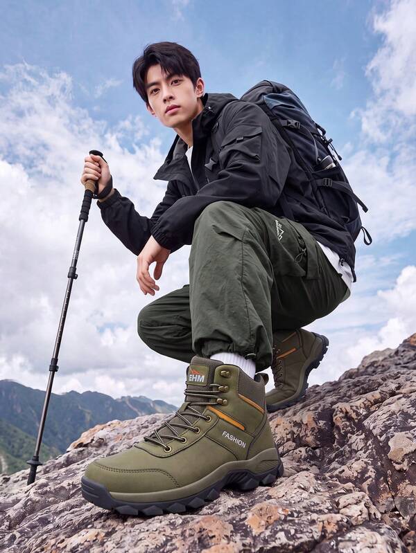 Men's Outdoor Thick Sole Non-Slip Hiking Boots, Long Distance Trekking Boots, Men's Casual Sports Shoes