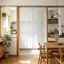 1 Buah, Tirai Pintu Semi-Transparan Gaya Jepang dengan Motif Pohon Willow dan Burung, Pembatas Ruangan untuk Dapur, Kamar Tidur, Paviliun, Dekorasi Rumah Gaya Pedesaan - Putih - View 9