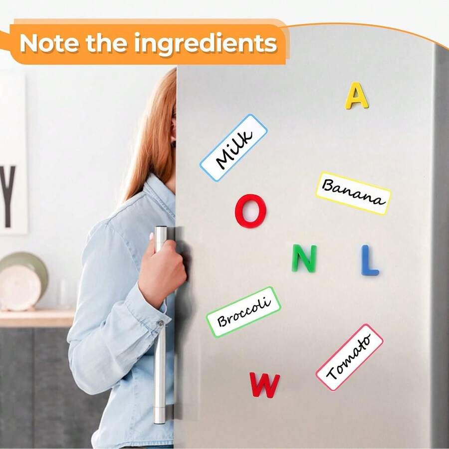 54pcs Magnetic Dry Erase Colorful Name Labels, Flexible Reusable Magnetic Labels For Office And School Supplies/Stationery Stickers/Doodle Stickers, Birthday/Easter/Presidents Day/Christmas/Family/Friends/Boys/Girls Gifts, Classmates School Gifts - 54PCS - View 1