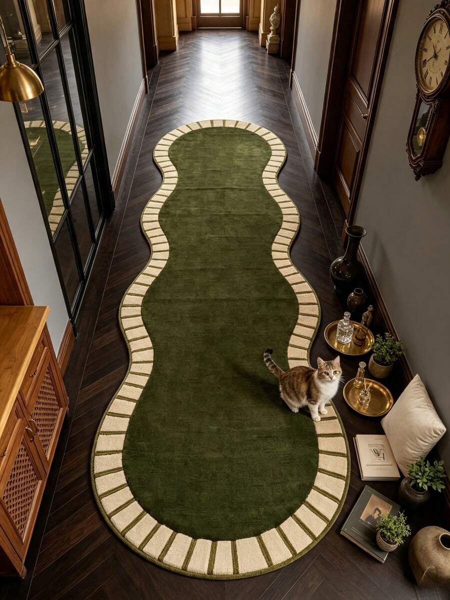 1pc Green Gourd Pattern Floor Mat, Bathroom Mat, Bathroom Rug, Door Mat, Small Rug, Carpet, Floor Mat, Home Decor, Area Rug, Outdoor Mat, Home Decor, Area Carpet, Bedroom Rug, Washable Carpet - Multicolor - View 1