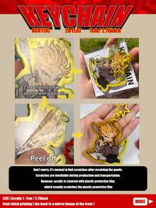 Gachiakuta Acrylic Pendant/Keychain - Inspired By Rudo, Engine, Zanka, Riyo And Amo & Jabba - Bag Charm/Car Key Ring Accessory - Anime Merchandise - Perfect Gift For Gachiakuta Fans, Family And Friends - 7CM Acrylic - View 3