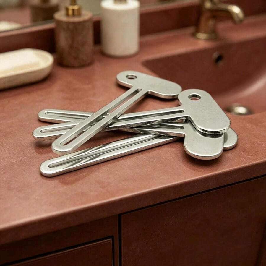1 buah Pemeras Tabung Putar Stainless Steel Manual untuk Pasta Gigi, Alat Rumah Tangga Sehari-hari, Cocok untuk Krim Rias, Salep, dan Tabung Pasta Gigi, Penyimpanan di Kamar Mandi - Seperti yang ditunjukkan pada gambar. - View 1
