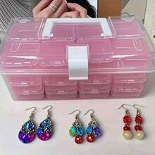 Plastic Storage Box Set - Bead Storage Box, Multi-Functional Organizer, Suitable For DIY Crafts, Beading, Jewelry And Nail Art Supplies - Portable Compartment Box With Adjustable Dividers, Containers, Accessories And Home Organization Function - Multicolor - View 4