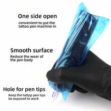 200/50Pcs Disposable Tattoo Machine Pen Sleeves, Multi‑Color Waterproof Plastic Tattoo Pen Covers, Tattoo Machine Protective Bags, Professional Tattoo Supplies Accessories For Tattoo Artists - Multicolor - View 3