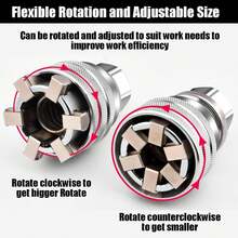Adjustable Universal Socket Wrench, Manual Multi-Function Universal Socket Tool, Fits 10mm To 19mm Nuts, Compatible With 3/8" Ratchet Torque Wrench - Multiple Styles - View 3