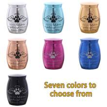 Mini Pet Cremation Urn With Paw Print, Dustproof Sealed Box For Dog Cat Ashes, Creative Funeral Memorial Keepsake Container With Lid - Multicolor - View 4