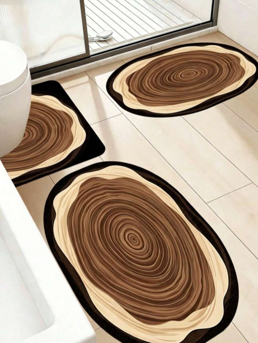 1pc/2pcs/3pcs Gold Flower Pattern Decorative Floor Mat, Room Decor, Bathroom Rug, Doormat, Small Rug, Carpet, Home Decor, Area Rug, Outdoor Mat, Bedroom Carpet, Washable Rug - Multicolor 15 - View 1