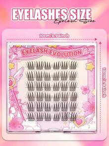 EYELASH EVOLUTION 36pcs/Pack Single Cluster False Eyelashes, Cartoon Style Delicate Eyelash Clusters, C Curl, Natural Cluster Eyelash Extensions, 9-12mm Mixed Length, Suitable For Beginners, Easy To Use, DIY Applicable, Suitable For Holidays, Parties, Travel And Dates - C - View 4